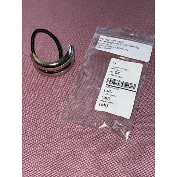 Jordan Road Double Hair Cuff in Silver Plated One Size Womens Tie Scrunchie Rubb - Picture 3 of 8